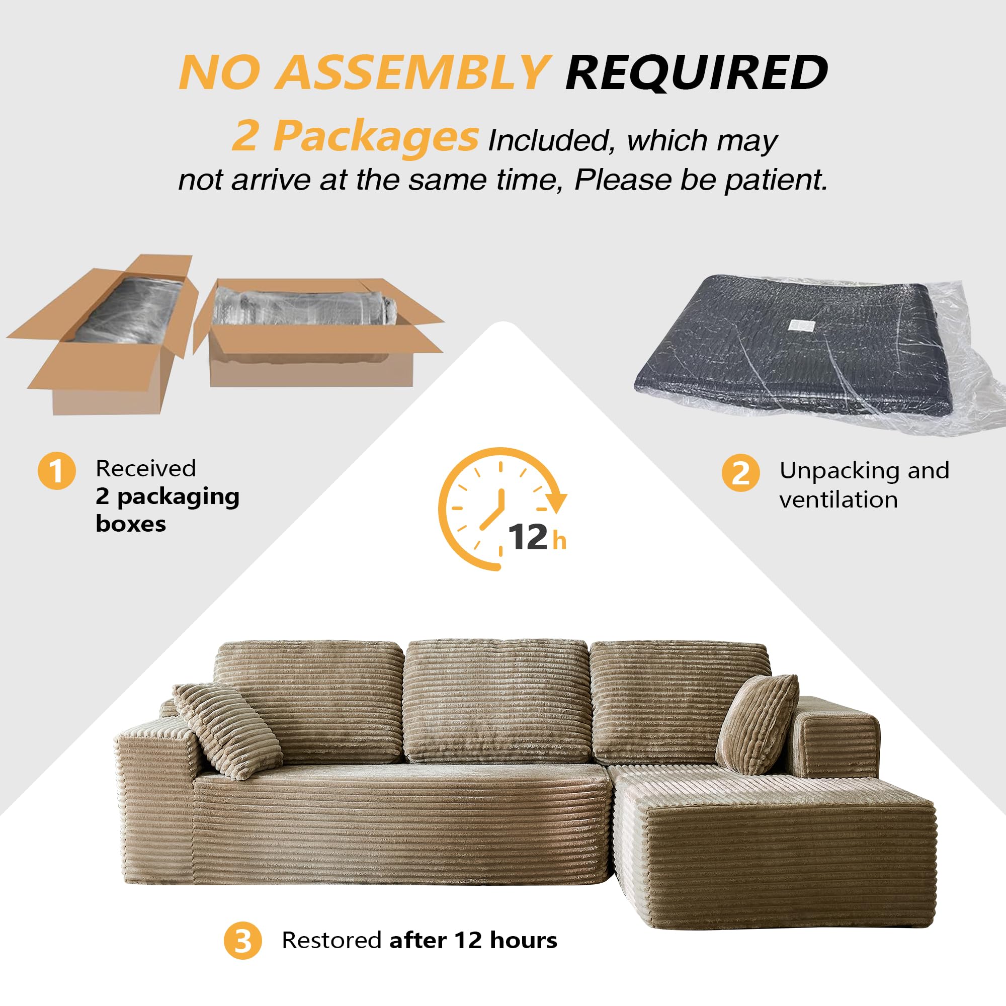 Taupe L-Shaped Power Reclining Sofa product detail view 5