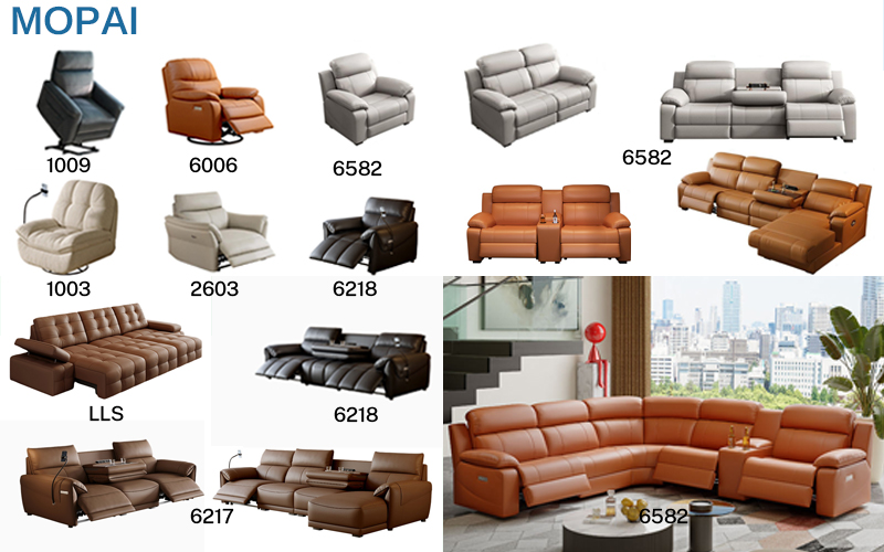 Genuine Leather Power Reclining Sofa with Console product detail view 5