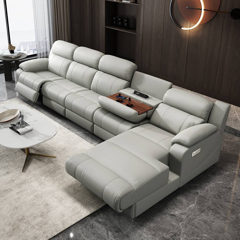 L-Shaped Sectional Sofa with Console product detail view 5