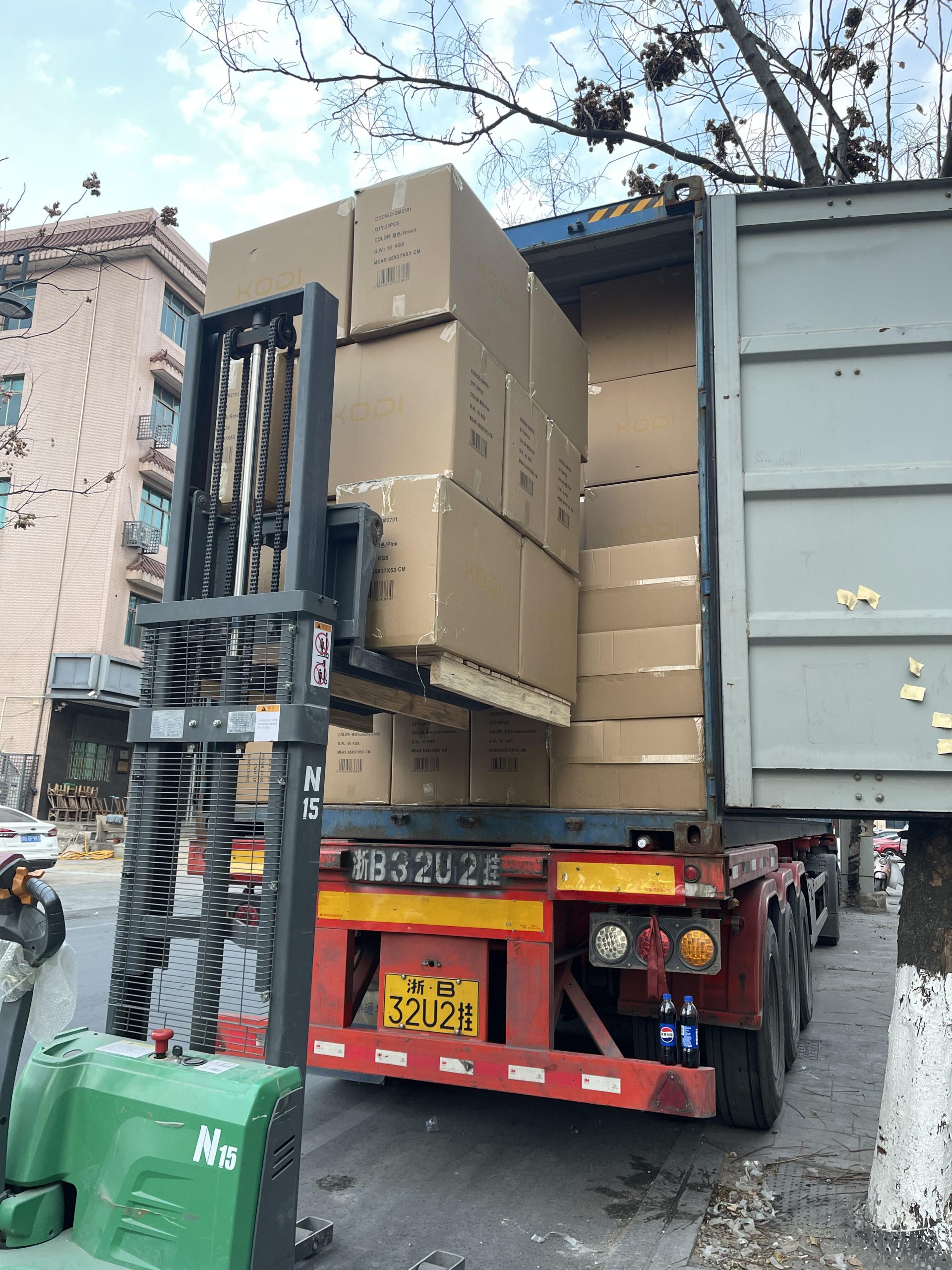 Container loading for furniture shipment