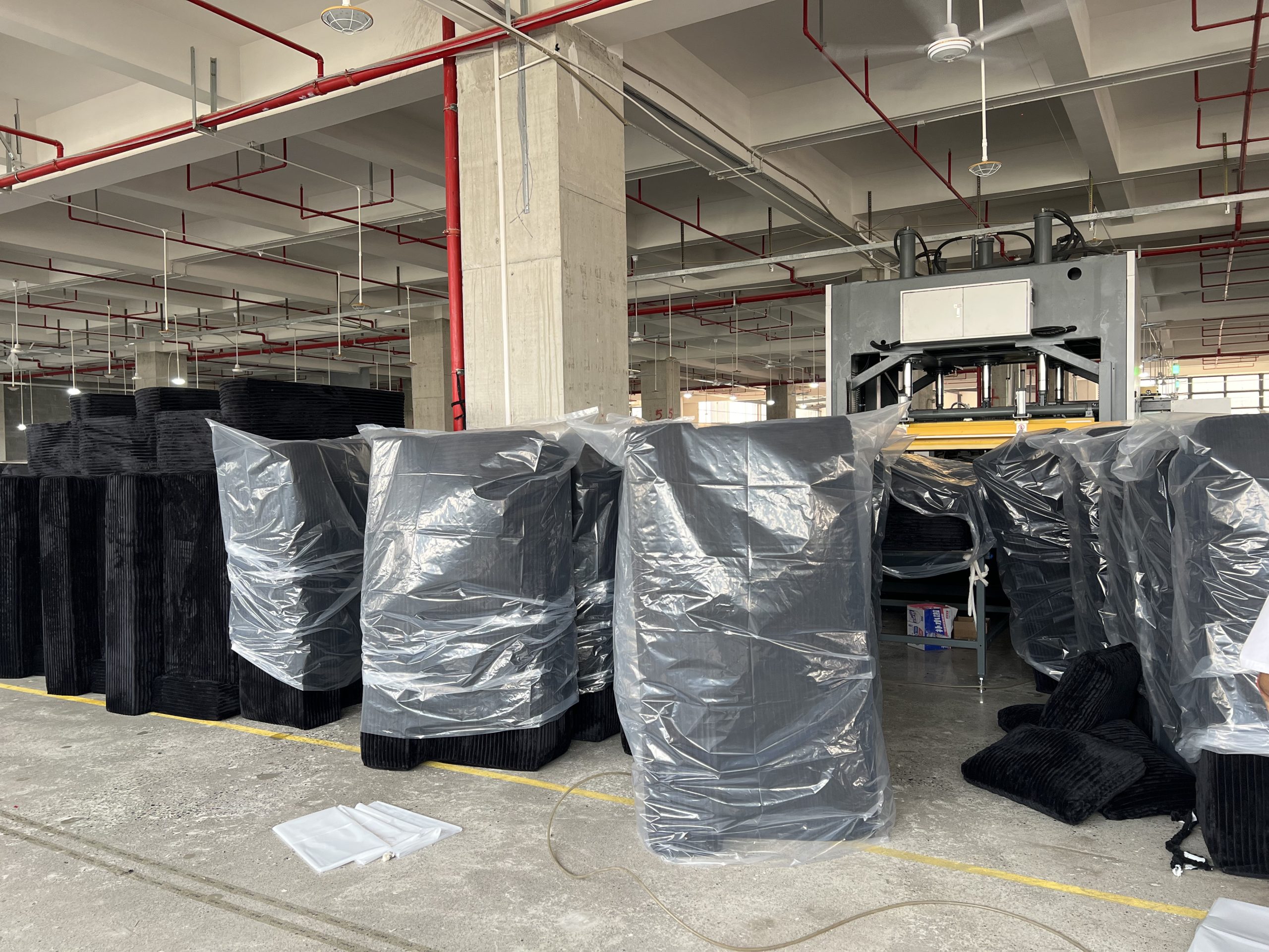 Compressed sofa development at the MOPAI factory